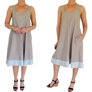 Elemente Clemente gray cotton silk sleeveless loose fit pocket dress size 0